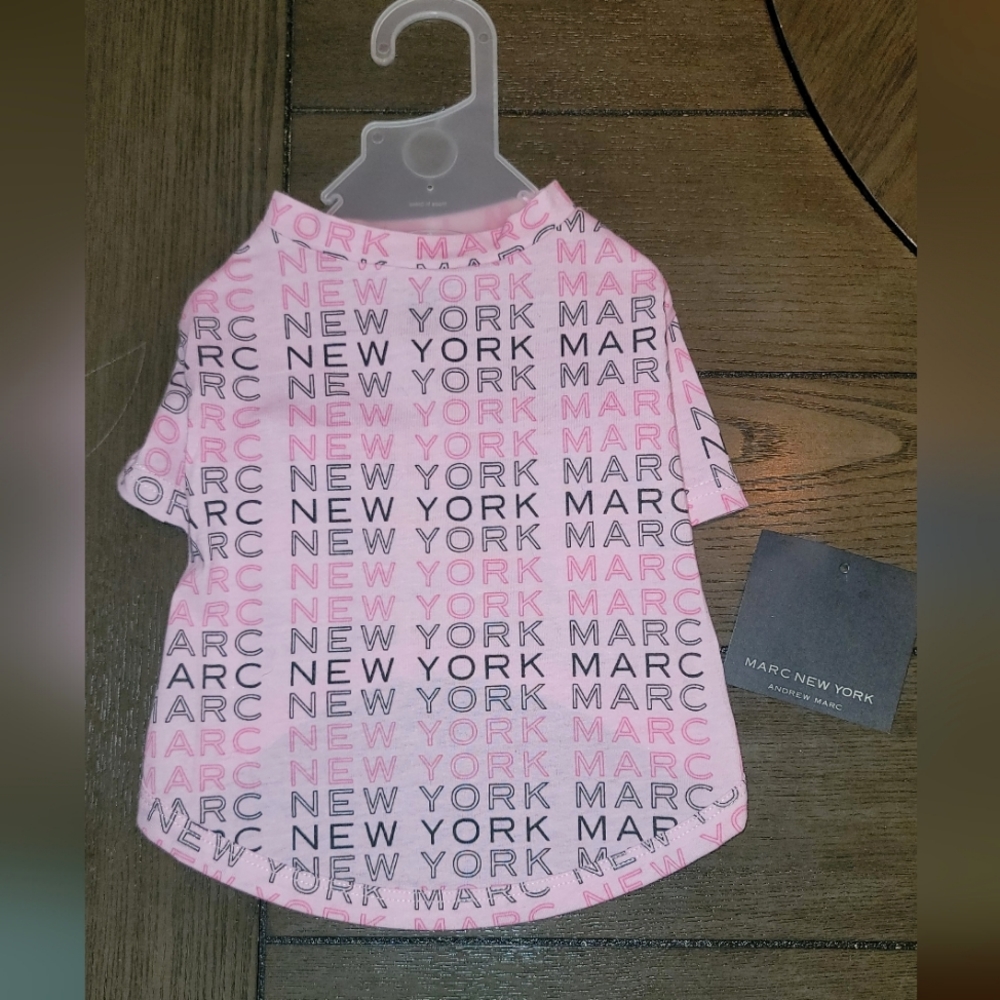 Marc New York Pink Logo Shirt for Small Dogs 5–7 lbs